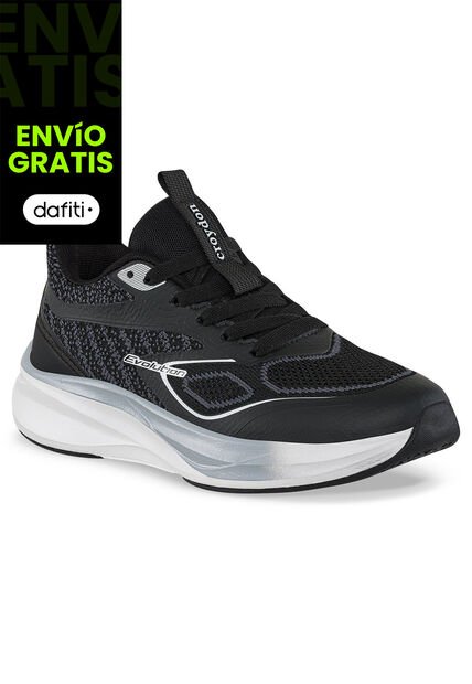 Tenis Running Naki Negro-Gris Croydon Para Mujer