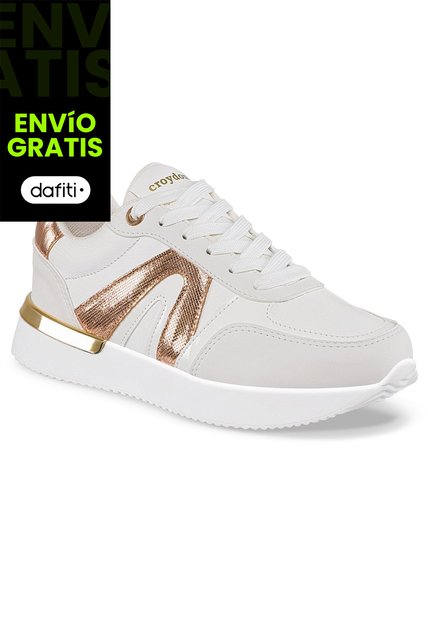 Tenis Urbanos Alice Blanco-Oro Croydon Para Mujer