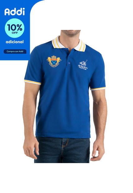 Camiseta Polo Jhon Azul Para Hombre Croydon