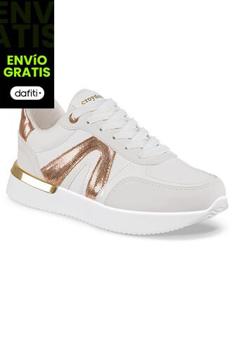 Tenis Urbanos Alice Blanco-Oro Croydon Para Mujer Croydon