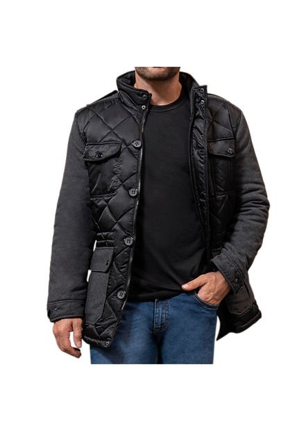 Chaqueta Gabe Negro-Gris Para Hombre Croydon