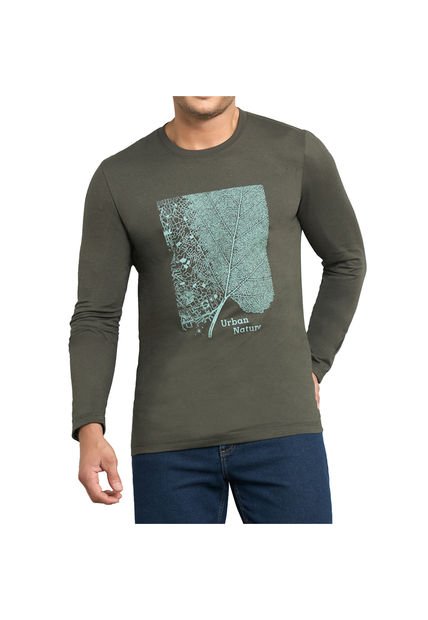 Camibuzo Teo Estampado Verde Militar Para Hombre Croydon
