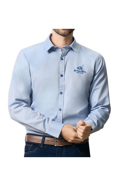 Camisa Joel Azul Para Hombre Croydon