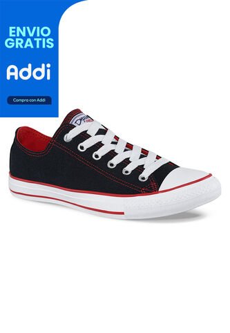 Tenis Discovery Bajo Negro-Rojo Para Hombre Y Mujer Croydon Croydon