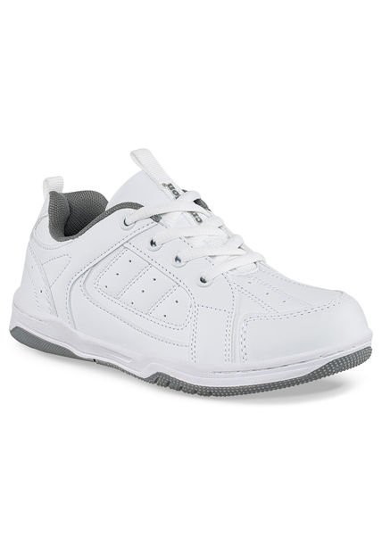 Tenis Colegio Leine C Blanco-Gris Para Niño Y Niña Croydon