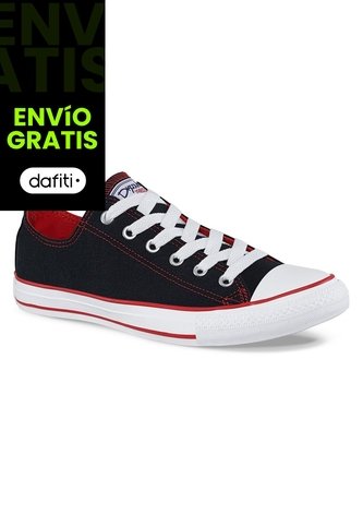 Tenis Discovery Bajo Negro-Rojo Para Hombre Y Mujer Croydon Croydon