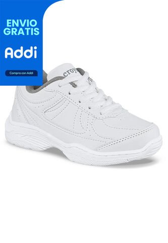 Tenis Colegial 10 New Blanco Para Niño Y Niña Croydon Croydon