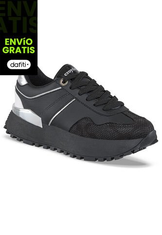 Tenis Urbanos Letizia Negro-Negro Para Mujer Croydon Croydon