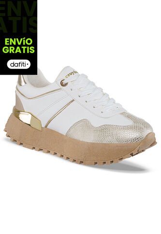 Tenis Urbanos Letizia Blanco-Oro Para Mujer Croydon Croydon
