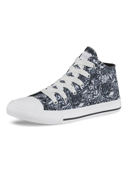 Tenis Krabs Alto Negro Para Niño Croydon