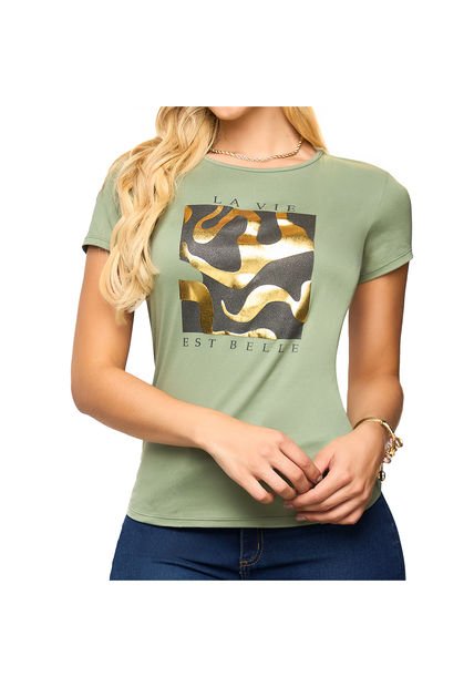 Camiseta Olivia Verde Para Mujer Croydon