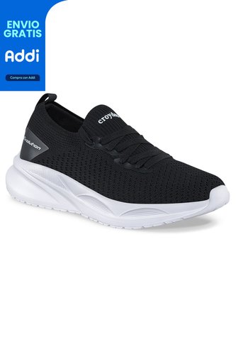 Tenis Para Caminar Solen Negro-Blanco Croydon Para Mujer Croydon