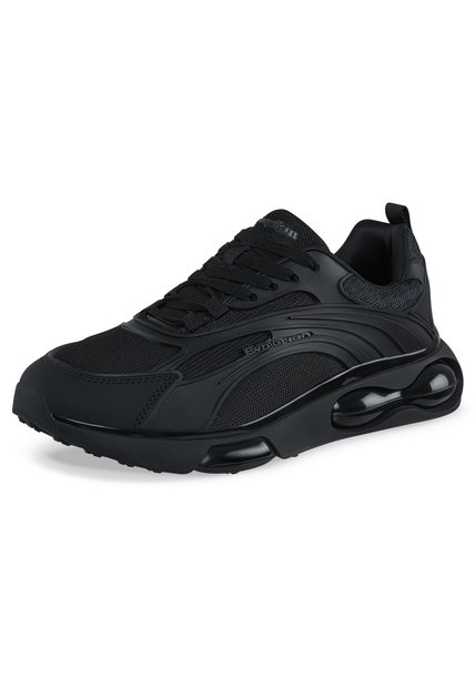 Tenis Running Bazef Negro-Negro Croydon Para Hombre