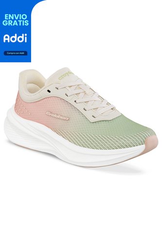 Tenis Running Vanel Verde-Rosa Croydon Para Mujer Croydon