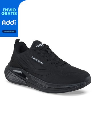 Tenis Running Zicril Negro-Negro Croydon Para Hombre Croydon
