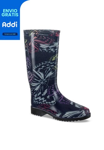 Botas Lluvia Tiffany Estampada Janne Negro Croydon Para Mujer Croydon