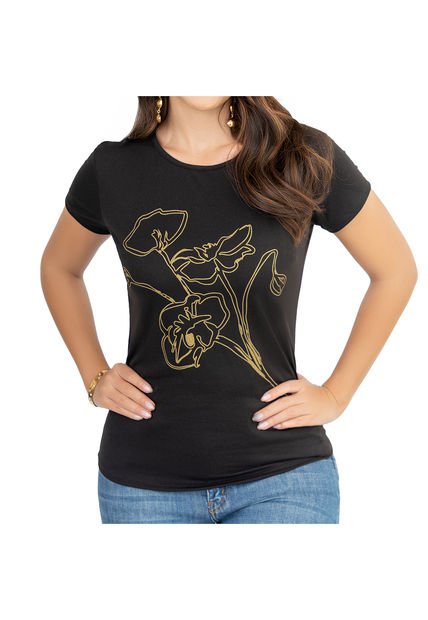 Camiseta Roxana Negro Para Mujer Croydon