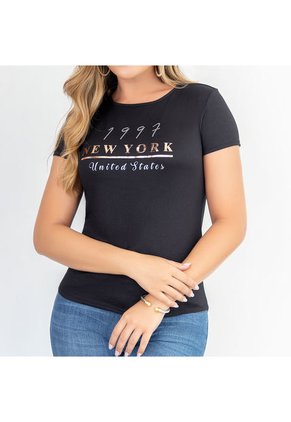 Camiseta Isa Negro Para Mujer Croydon