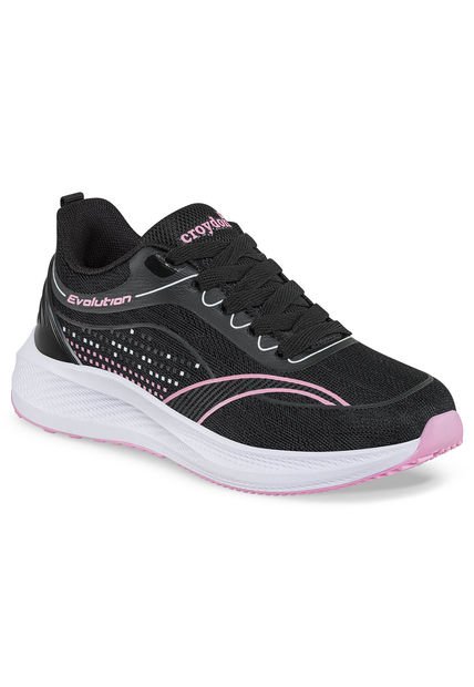 Tenis Running Sotta Negro-Rosa Para Niña Croydon