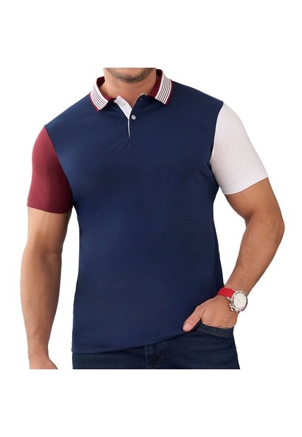 Camiseta Polo Leo Azul Osc Croydon Para Hombre