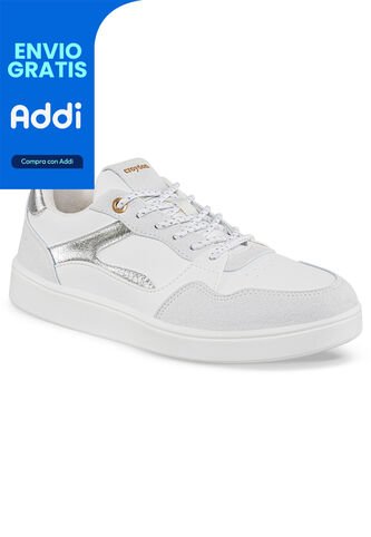 Tenis Urbanos Luccya Blanco-Plata Croydon Para Mujer Croydon