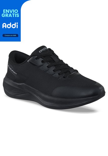 Tenis Running Patuf Negro-Negro Croydon Para Mujer