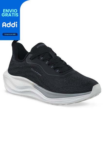 Tenis Running Seph Negro-Gris Croydon Para Mujer