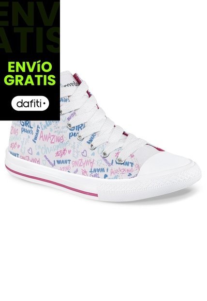 Botines Charming Alto Blanco Croydon Para Niña