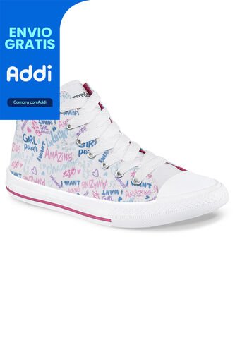 Botines Charming Alto Blanco Croydon Para Niña Croydon