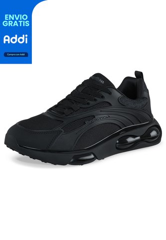 Tenis Running Bazef Negro-Negro Croydon Para Hombre Croydon