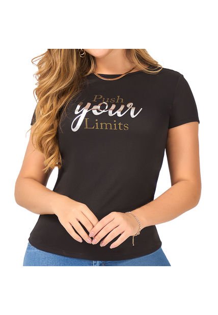 Camiseta Natalia Negro Para Mujer Croydon
