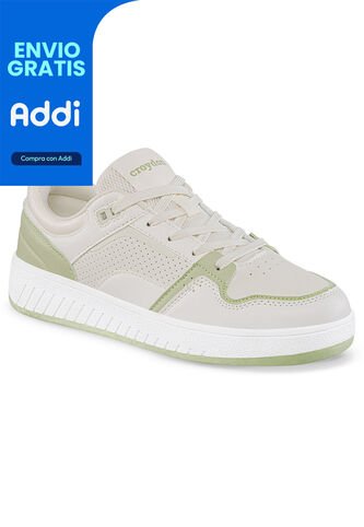 Tenis Urbanos Dagin Beige-Verde Croydon Para Mujer Croydon