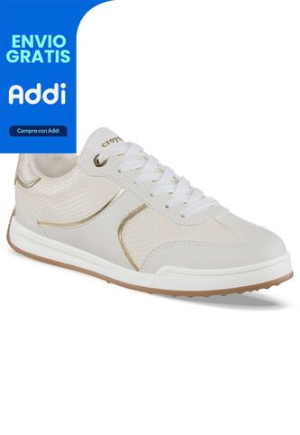 Tenis Urbanos Eglet Beige-Oro Croydon Para Mujer Croydon