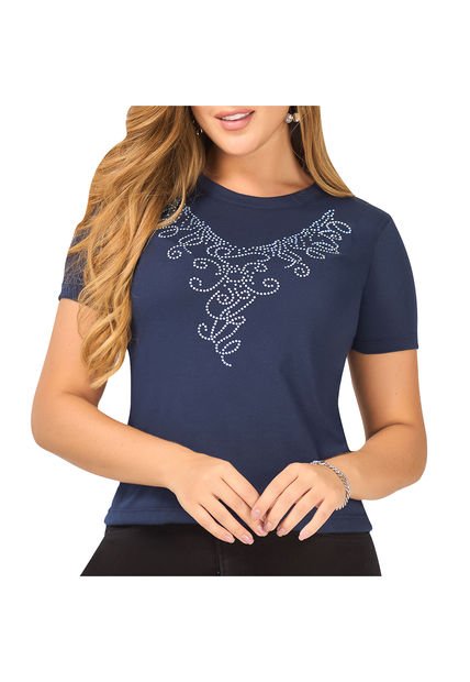 Blusa Asia Azul Osc Para Mujer Croydon