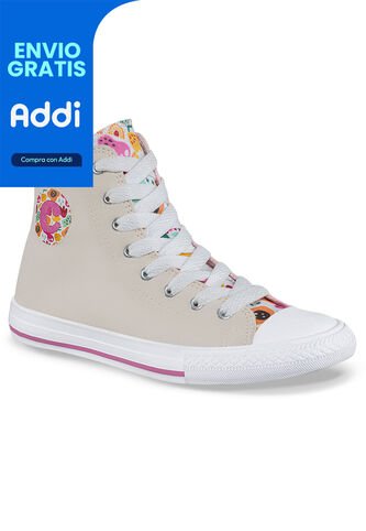 Botines Bubbie Alto Beige Croydon Para Niña Croydon