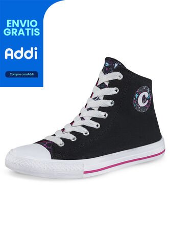 Botines Bubbie Alto Negro Croydon Para Niña Croydon