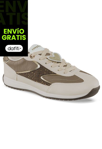 Tenis Urbanos Zuleika Beige-Café Croydon Para Mujer