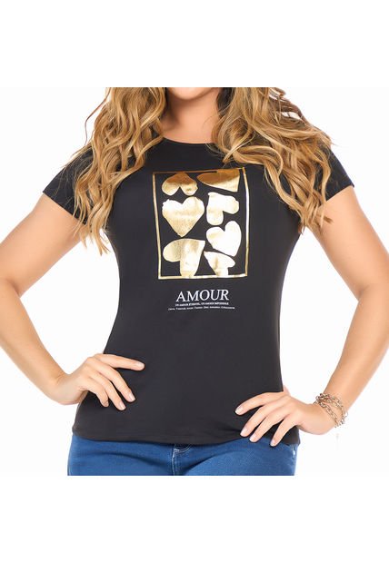 Camiseta Dafne Negro Para Mujer Croydon