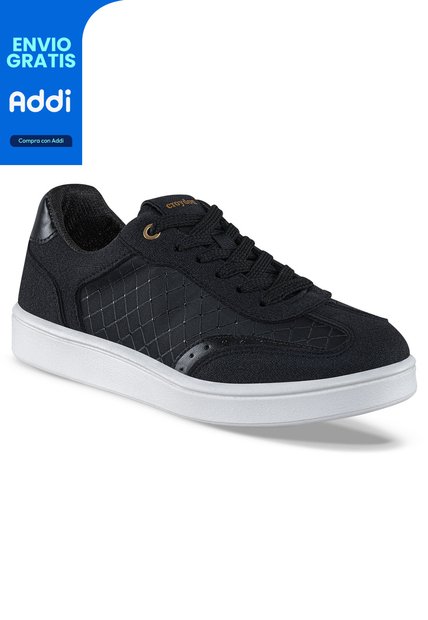 Tenis Urbanos Aurel Negro Croydon Para Mujer