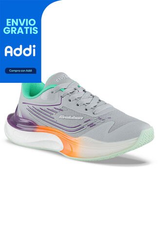 Tenis Running Mupu Gris-Naranja Croydon Para Mujer Croydon