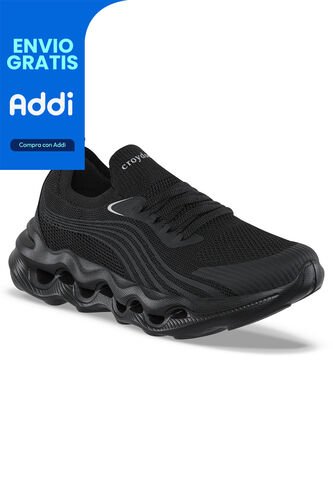 Tenis Para Caminar Nami Negro-Negro Croydon Para Mujer Croydon