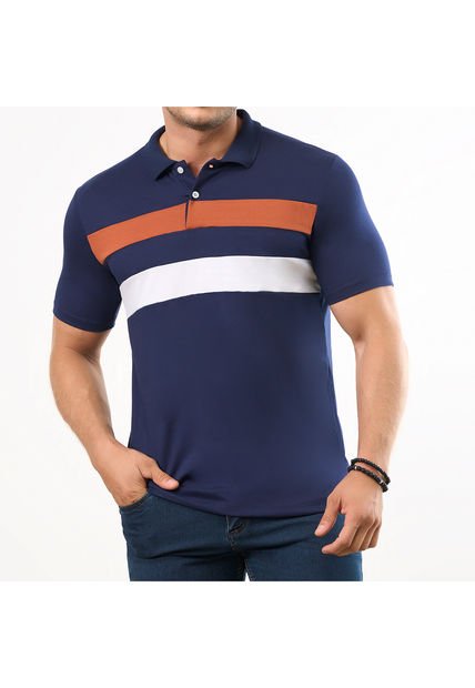 Camiseta Polo Fabian Azul Osc Para Hombre Croydon