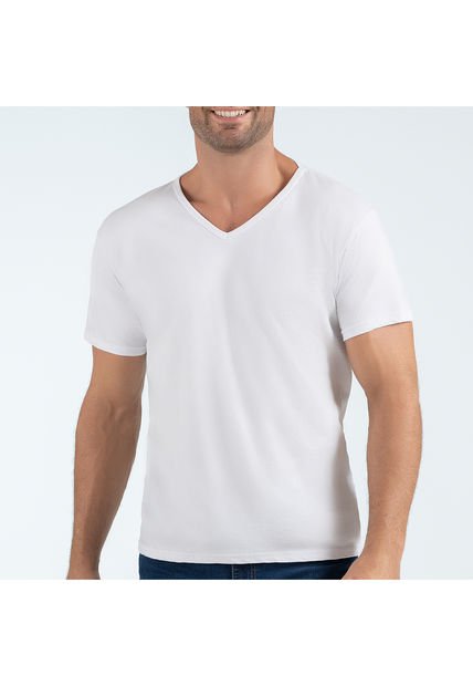 Camiseta Pack X2 C V Blanco Para Hombre Croydon