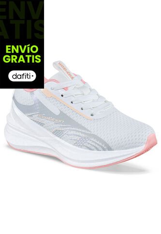 Tenis Running Nelu Blanco-Rosa Croydon Para Niño Croydon