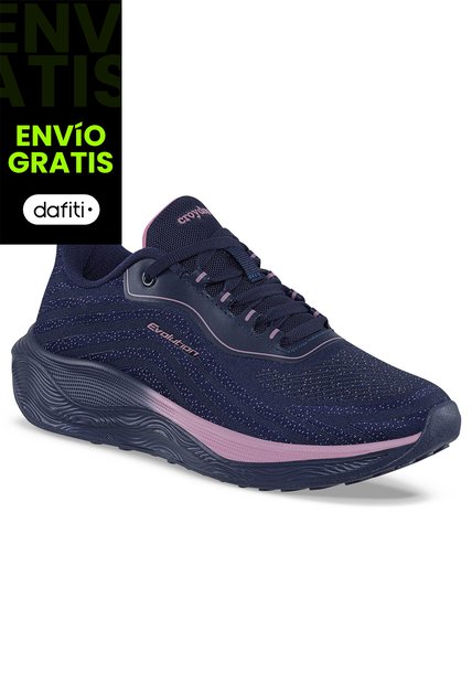 Tenis Running Seph Azul Osc-Fucsia Croydon Para Mujer