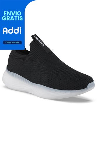 Tenis Para Caminar Shimin Negro-Blanco Croydon Para Hombre Croydon