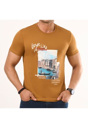 Camiseta Javier Ocre Para Hombre Croydon