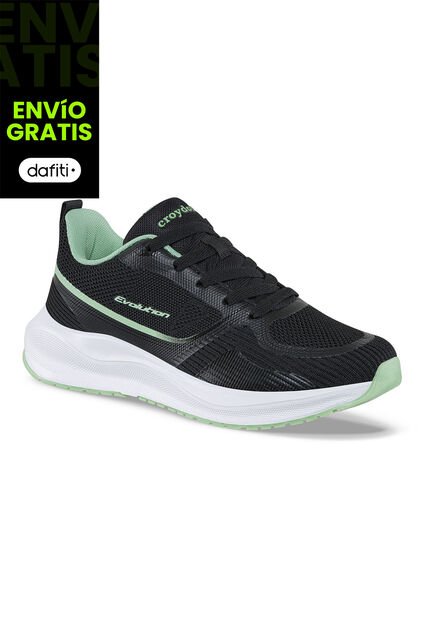 Tenis Running Lorlix Negro-Verde Para Mujer Croydon