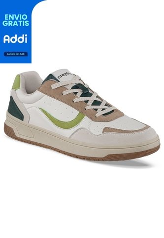 Tenis Urbanos Vonog Beige-Verde Croydon Para Hombre Croydon