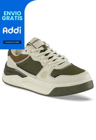 Tenis Urbanos Bavar Beige-Verde Croydon Para Hombre Croydon
